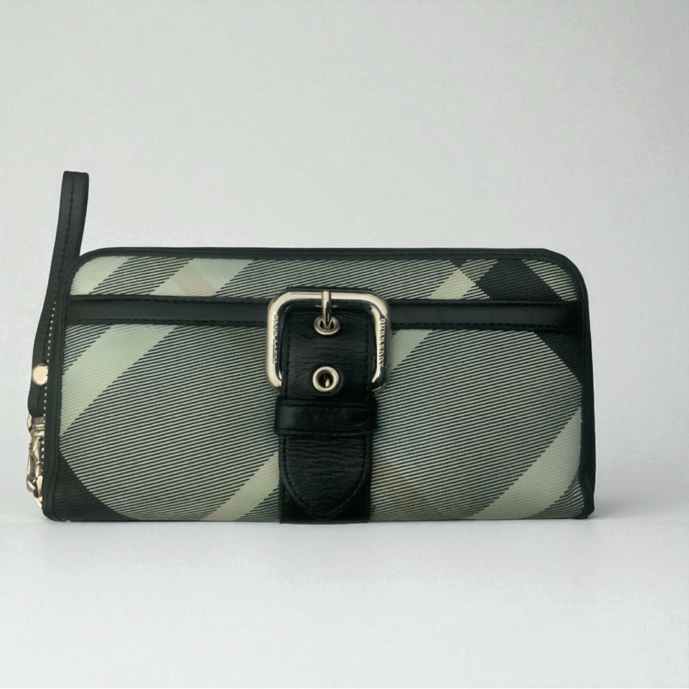 Burberry Blue Label Check Leather Buckle Wallet-2000’s-COA